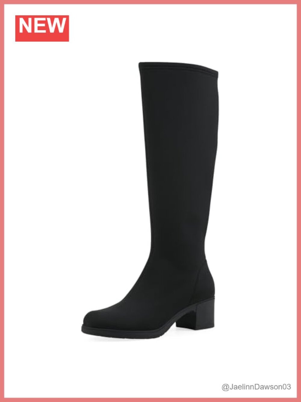 XX-Wide Cushioned Block Heel Knee High Tall Shaft Boot
